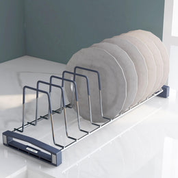 Plantex Stainless Steel Thali Stand/Dish Rack/Plate Stand/Plate Rack for Modular Kitchen/Tandem Box Accessories (Chrome)