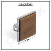 Plantex Knobs for Drawer/Square Drawer Knobs/Knobs for Cabinets/Pull-Push Knobs for Kitchen/Bedroom Drawer - Pack of 2 (Big, Satin & Wood)