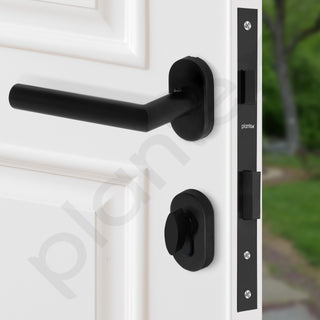 Plantex Main Door Lock/Mortise Lock for Door/Robust Door Handle for Home with Lock Body & Cylinder - (Square, DTM-640-Black)