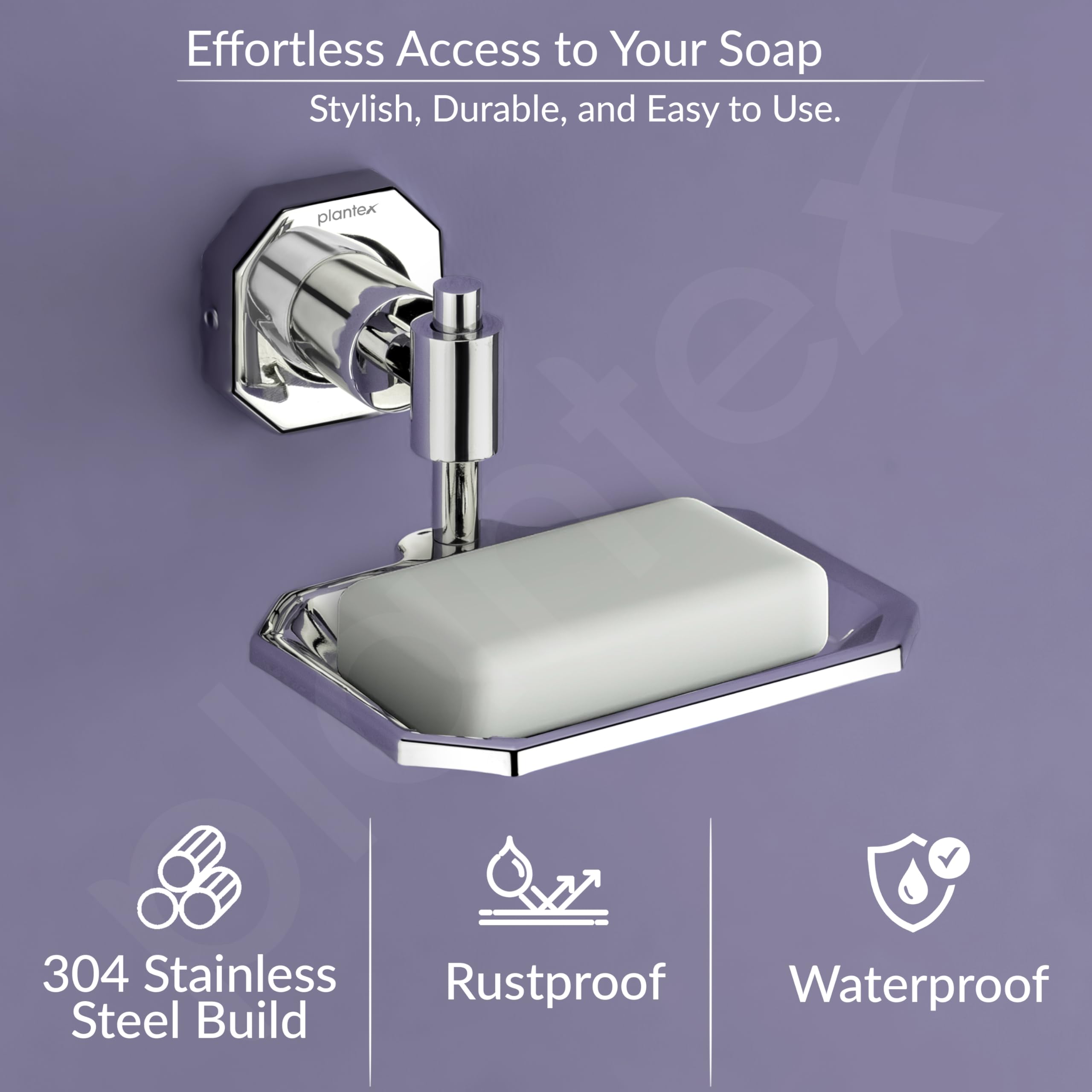 Stainless Steel 304 Soap Dish – Brushed Nickel – Free Standing – Anti-Slip – Modern Bathroom