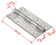 Plantex Hinges for Main Door/Heavy Duty Stainless Steel Door Butt Hinges 5 inch x 12 Gauge/2.5 mm Thickness Home/Office/Hotel for Door/Kabja for Bedroom/ Kitchen/Bathroom - Pack of 4 (Satin Matt)