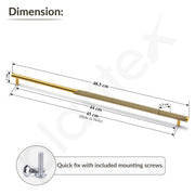 Plantex Stainless Steel & Aluminium Cabinet Handle/450mm Wardrobe Door Handle/Cupboard Pull-Push Handles for Home/Office - Pack of 1 (Brass Antique & Gold)