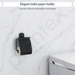 Plantex 304 Grade Stainless Steel Toilet Paper Holder for Washroom/Tissue Paper Roll Holder/Bathroom Accessories - Parv (Black)