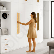 Plantex Cabinet Handle/Kitchen Cabinet Door Handle/Wardrobe/600 mm Cupboard Handle/Door Pull-Push Handle for Home/Office - Pack of 2 (Gold)