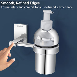 Plantex 304 Grade Stainless Steel Wash Basin Hand Wash Holder and Dispenser for Liquid Soap for Bathroom Accessories - Senso (Chrome)