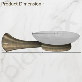 Plantex Smero Pure Brass Glass Soap Holder for Bathroom & Kitchen/Soap Stand/Case/Dish/Bathroom Accessories - Contrive (Rich Antique)