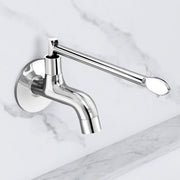 Plantex Lab Bib Cock for Bathroom/Short Body Tap with Wall Flange and Teflone Tap - Pack of 1 (AC04, Chrome)