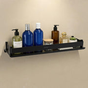 Plantex Stainless Steel Shelf for Bathroom/Multipurose Bath Room Wall Shelf/Bathroom Organiser with Drill (18 x 5 Inch, Black)