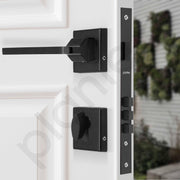 Plantex Premium Door Lock for Main Door/Mortise Door Lock for Bedroom/Door Handle Lock Set with 3 Brass Keys (605-Black)
