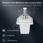 Plantex Liquid Soap Dispenser for Bathroom/Acrylic Shampoo Dispenser/Hand wash Dispense/Bathroom Accessories - Pack of 1 (VIW-137, White)