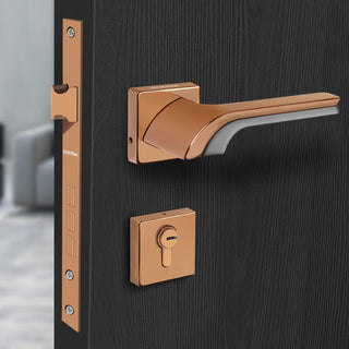 Plantex Brass Heavy Duty Door Lock - Main Door Lockset With 3 Keys/Mortise Door Lock For Home/Office/Hotel (7094 - Pvd Choco & Satin Black Matt)