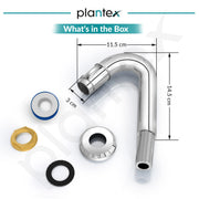 Plantex Pure Brass Mouth-Flow Swan Neck Pillar Cock Water Tap/Tabletop Basin Tap with Teflon Tape/7 Year Warranty (MAG-1203-Chrome)