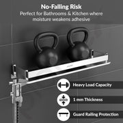 Plantex Stainless Steel Bathroom Shelf Rack/Bathroom Organizer/Wall Shelf for Bathroom Accessories Set/Kitchen Stand/Kitchen Shelves & Racks-( Chrome 18x5 Inches)
