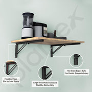 Plantex 24 Inch Foldable Shelf Bracket/GI Steel Multipurpose Bracket/L Bracket/Space Saving Bracket for Wall/Folding Table Bracket for Home & Office (Pair of 1, Black)