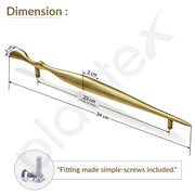 Plantex Cabinet Handle/Kitchen Cabinet Door Handle/Wardrobe/288 mm Cupboard Handle/Door Pull-Push Handle for Home/Office - Pack of 2 (Brass Antique)