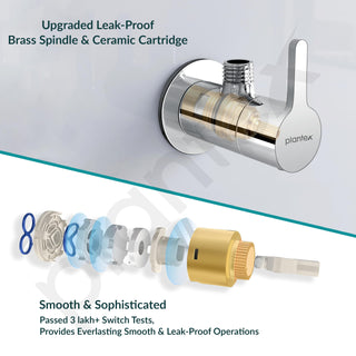 Plantex Pure Brass Single Lever Angle Cock for Bathroom/Wash Basin/Single Way Cock with Teflon Tap for Kitchen/Kitchen and Bathroom Accessories (ORE-1404, Chrome)