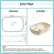 Plantex Ceramic Countertop Basin with Brown Veins - Wash Basin for Bathroom, Restaurant, Hotel (18 x 13 x 5.5 Inch)