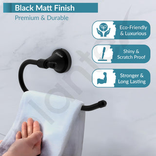 Plantex 304 Stainless Steel Towel Ring for Wash Basin/Towel Hanger/Napkin Holder/Towel Holder/Bathroom Accessories - Niko (Black)