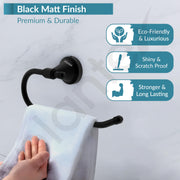 Plantex 304 Stainless Steel Towel Ring for Wash Basin/Towel Hanger/Napkin Holder/Towel Holder/Bathroom Accessories - Niko (Black)