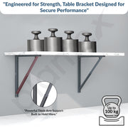 Plantex Heavy Duty 20 Inch Foldable Table Bracket/GI Steel Multipurpose Shelf Bracket/Space Saving Wall Bracket/Folding Bracket for Home & Office - Pair of 1 (Grey)