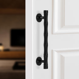 Plantex 8 Inch Heavy-Duty Stainless Steel Door Handle for Main Door/Pull Push Main Door Handle/3 Years Warranty Pack of 1 (S-140, Black)