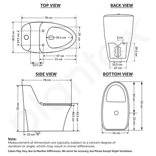 Plantex Imported Ceramic Commode/Rim Siphonic Vacuum Jet Flush Western Commode/One Piece Western Toilet with Soft Closing Toilet Seat - S Trap (Matt Grey)