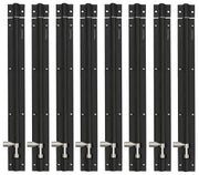 Plantex Stainless Steel Tower Bolt/Tower Bolt for Home,Offices Doors and Windows/Tower Bolt for Main Door/Door Latch/Kundi/Chitakini/Door Latch for Windows - Pack of 8 (Black Finish, 12 inch)