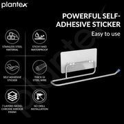 Plantex Hygienic Toilet Combo/Polypropylene Toilet Seat Cover/Self Adhesive Toilet paper holder/D- Shape Health Faucet Set with 1.20 meter hose Pipe for Toilet and Clamp (Chrome)