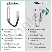 Plantex Chain Lock for Main Door/Door Chain for Secure Home/Door Safety Chain/Chain Lock for Door/Door Lock for Kids Safety with Rubber Grip (Matt)