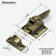 Plantex Cabinet Latch Ã¢â‚¬â€œ Heavy-Duty Hatch Case Bolt for Storage Units, Toolboxes, Kitchen Cabinets & Cupboards - Pack of 4 (Brass Antique)