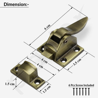 Plantex Cabinet Latch – Heavy-Duty Hatch Case Bolt for Storage Units, Toolboxes, Kitchen Cabinets & Cupboards - Pack of 6 (Brass Antique)