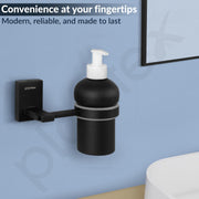 Plantex 304 Grade Stainless Steel Wash Basin Hand Wash Holder and Dispenser for Liquid Soap for Bathroom Accessories - Senso (Black)