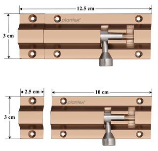 Plantex 4-inches Long Latch Lock for Door and Windows - Rose Golden(Pack of 2)