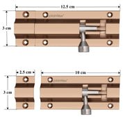 Plantex Stainless Steel 4 inch Tower Bolt/Tower Bolt for Home,Offices Doors and Windows/Tower Bolt for Main Door/Door Latch/Kundi/Chitakini/Door Latch for Windows (Rose Gold, Pack of 4)