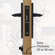 Plantex Heavy Duty Door Lock ÃƒÂ¢Ã¢â€šÂ¬Ã¢â‚¬Å“ Bathroom Door Lock/Mortise 8inch Keyless Plate Handle Set for Home/Bathroom/Store Room/Balcony/Office with Baby Latch (8105, Z-Black)