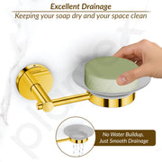 Plantex 304 Grade Stainless Steel Soap Holder for Bathroom/Soap Stand/Soap Dish/Bathroom Accessories - Oreo (Gold)