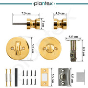 Plantex Bathroom Door Lock/Stainless Steel Pull Push Door Handle Lock Set/Keyless Lock Handle for Bathroom (PVD Gold, DTM-666)