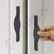 Plantex Cabinet Handle/Kitchen Cabinet Door Handle/Wardrobe/160 mm Cupboard Handle/Door Pull-Push Handle for Home/Office - Pack of 2 (Black)