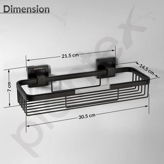 Plantex Bathroom Shelf for Wall/304 Grade Stainless Steel Shampoo Rack/Spice Rack for Kitchen/Wall Mount Storage Rack/Bathroom Accessories-Pack of 1 (2111, Black)