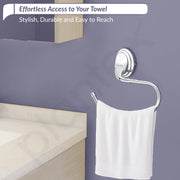 Plantex 304 Grade Stainless Steel Towel Ring for Bathroom/Hand Napkin Holder for Washbasin/Bathroom Accessories - Cubic (Chrome)