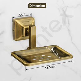 Plantex 304 Grade Stainless Steel Bathroom Soap Dish/Soap Holder/Soap Stand/Bathroom Accessories - Squaro (Brass Antique)