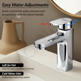 Plantex Single Lever Basin Mixer/Hot and Cold Water Mixer for Kitchen and Bathroom Accessories (Chrome)