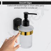 Plantex 304 Grade Stainless Steel Liquid Soap Dispenser/Shampoo Dispenser/Handwash Dispenser/Bathroom Accessories - Pack of 1 (Parv-Gold & Black)