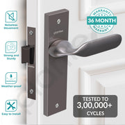 Plantex Heavy Duty Door Lock ÃƒÂ¢Ã¢â€šÂ¬Ã¢â‚¬Å“ Bathroom Door Lock/Mortise 8inch Keyless Plate Handle Set for Home/Bathroom/Store Room/Balcony/Office with Baby Latch (8106, Satin Black)