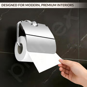 Plantex Paper Holder for Bathroom/Pure Brass Toilet Paper Holder/Tissue Paper Roll Holder/Bathroom Accessories - Pack of 1 (APS-EFL-12, Chrome)