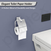 Plantex Aqua Heavy-Duty Stainless Steel Toilet Paper Roll Holder/Toilet Paper Holder in Bathroom/Kitchen/Bathroom Accessories (Chrome) - Pack of 1