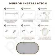 Plantex Aluminium Frame Mirror for Bathroom/Wall Mount Capsule Mirror for Bedroom/Dressing Room/Living Room/Entryway - (Gold, 22x36 Inch)