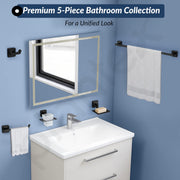 Plantex 304 Grade Stainless Steel Towel Rod for Bathroom/Soap Holder/Napkin Ring/Tumbler Holder/Robe Hook/Bathroom Accessories, Decan (Black)