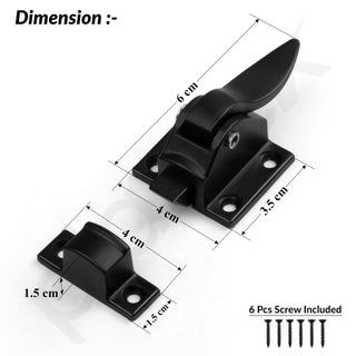 Plantex Cabinet Latch – Heavy-Duty Hatch Case Bolt for Storage Units, Toolboxes, Kitchen Cabinets & Cupboards - Pack of 2 (Black)