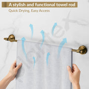 Plantex 304 Grade Stainless Steel Bathroom Accessories Set of 3 - Towel Hanger/Napking Holder/ Soap Holder for Bathroom - Niko (Brass Antique)